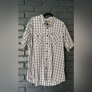 Dixxon Form and Function Shirt. Men’s XL. Blue/Gold Plaid.